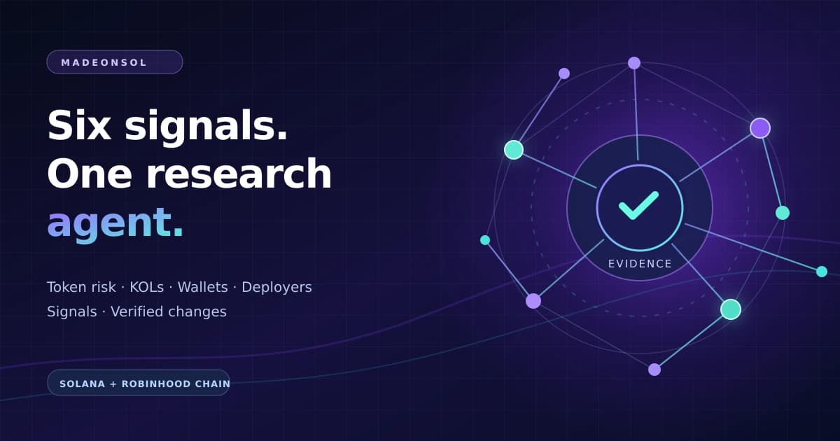 Build a Solana & Robinhood Chain Memecoin Research Agent: Six Intelligence Checks