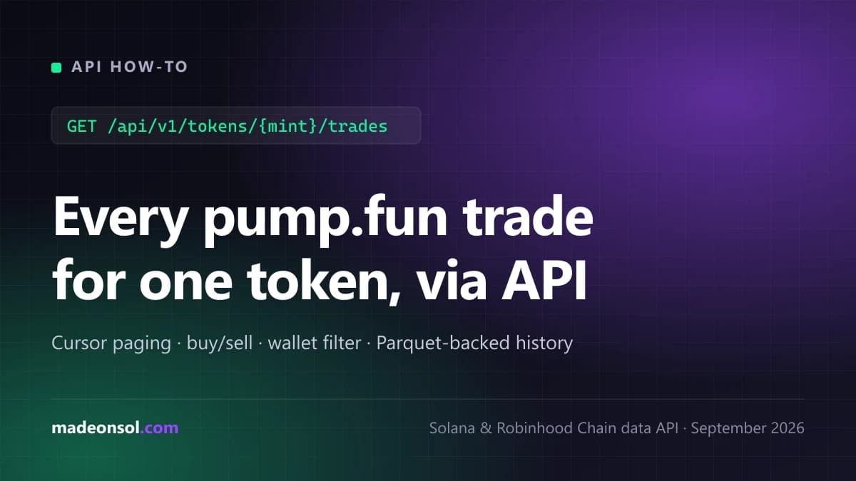 How to Get pump.fun Token Trades via API: the Per-Mint Trade Tape (2026)