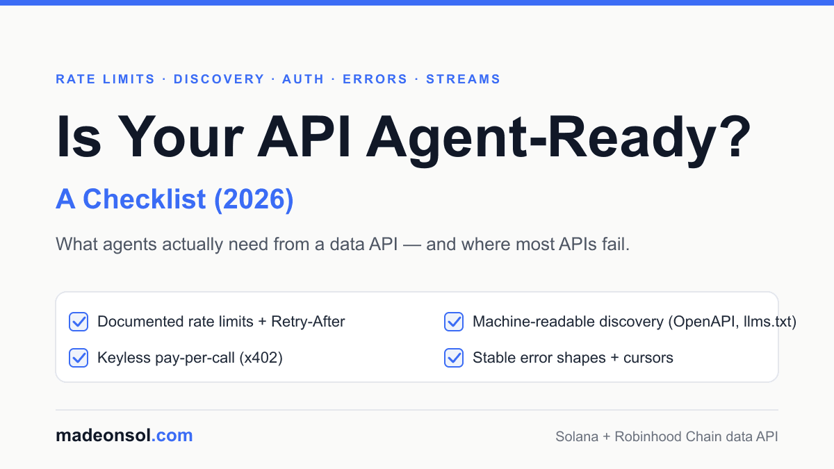 Is Your API Agent-Ready? A Checklist (2026)